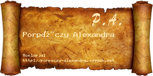 Porpáczy Alexandra névjegykártya