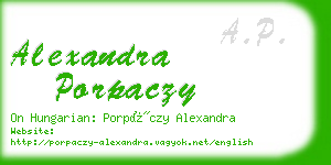 alexandra porpaczy business card